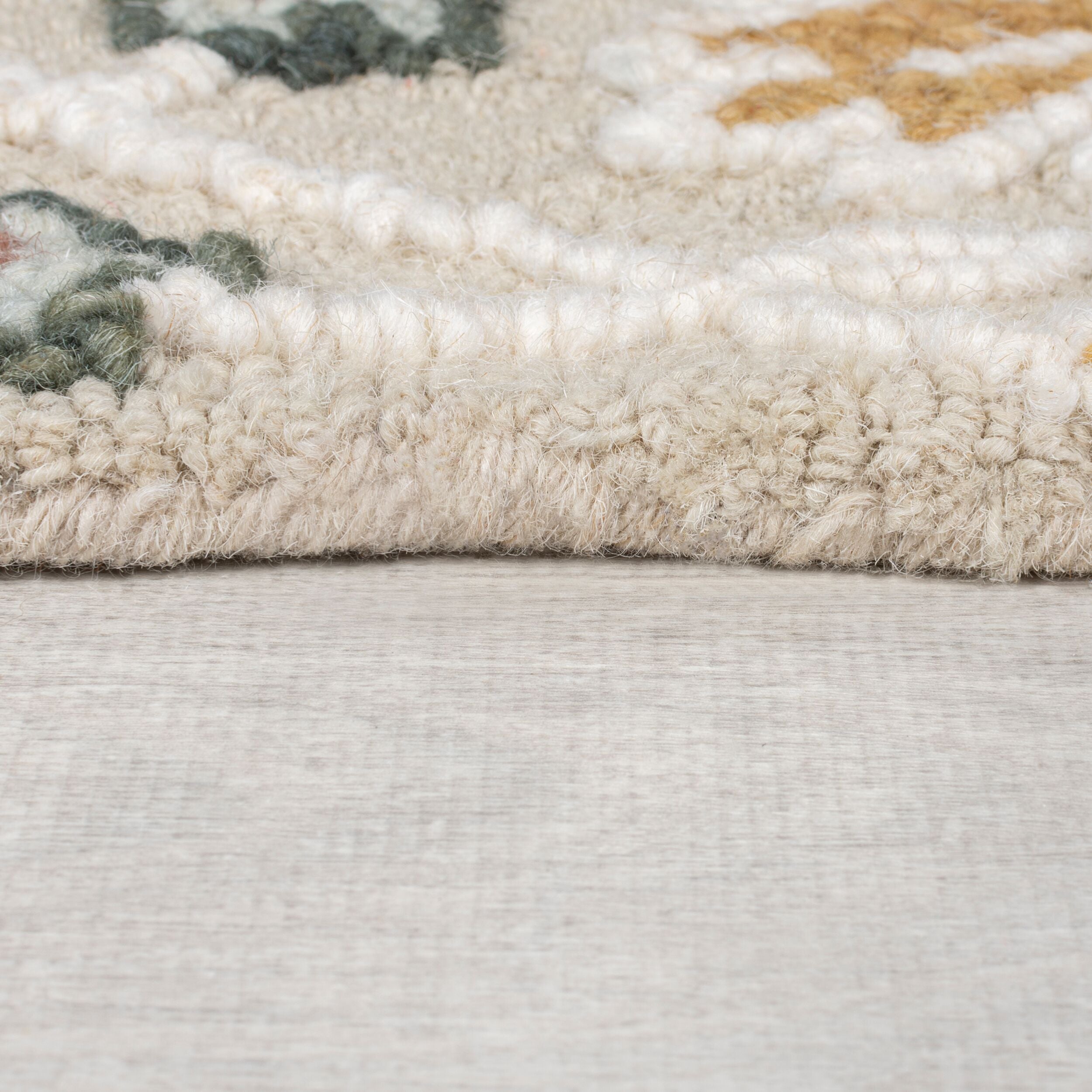 Tapis pure laine floral ZINNIA