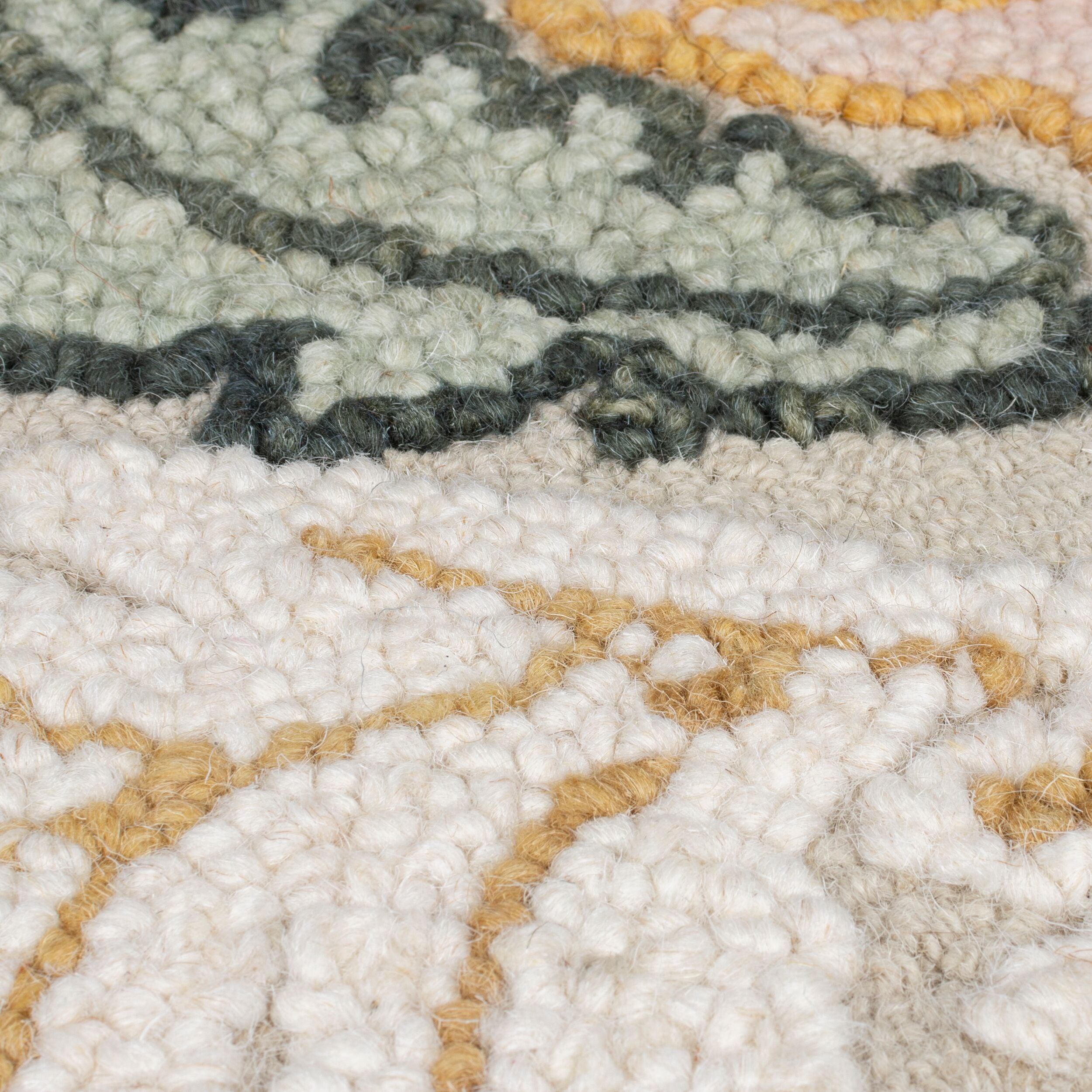 Tapis pure laine floral ZINNIA