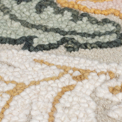Tapis pure laine floral ZINNIA