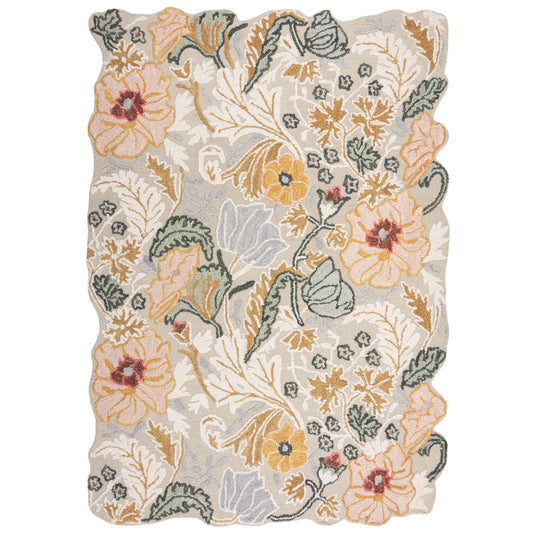Tapis pure laine floral ZINNIA