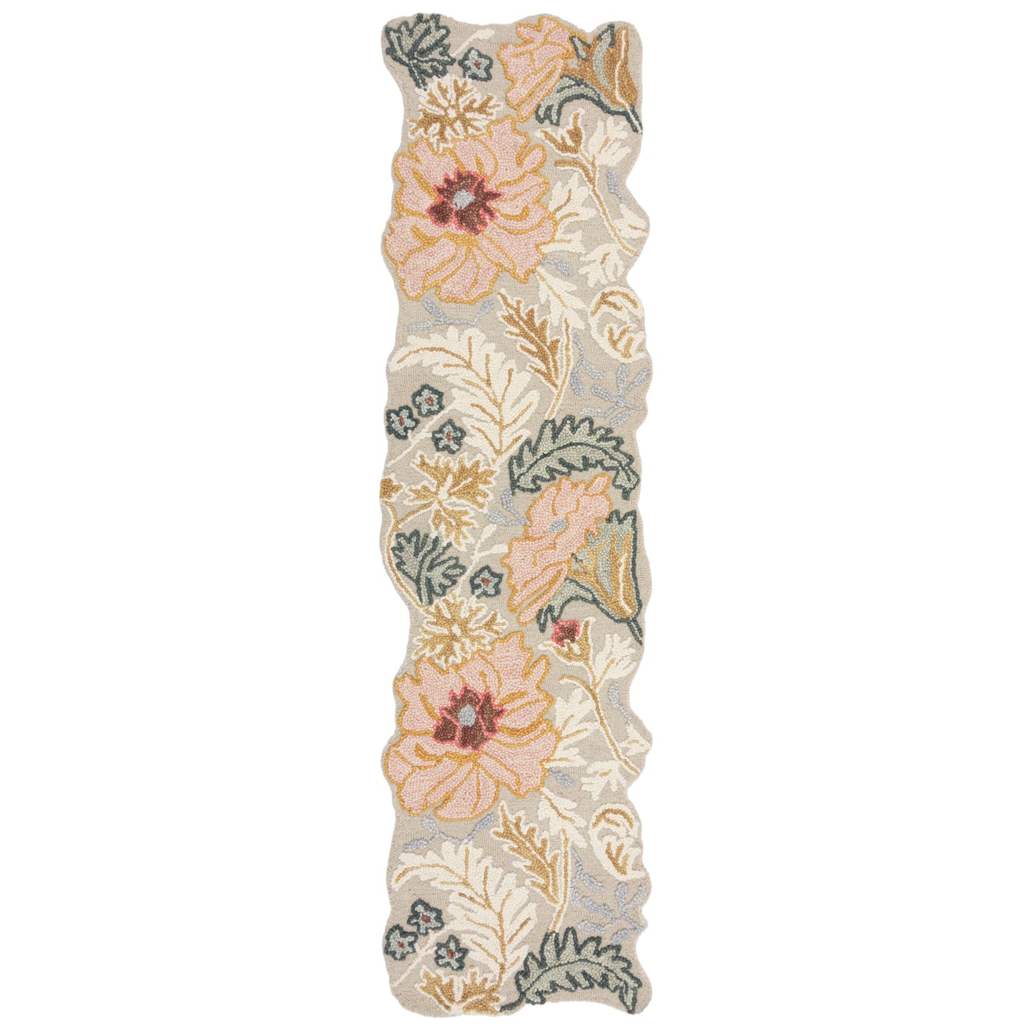 Tapis pure laine floral ZINNIA