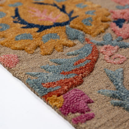 Tapis floral de salon, chambre et couloir pure laine RAMIA