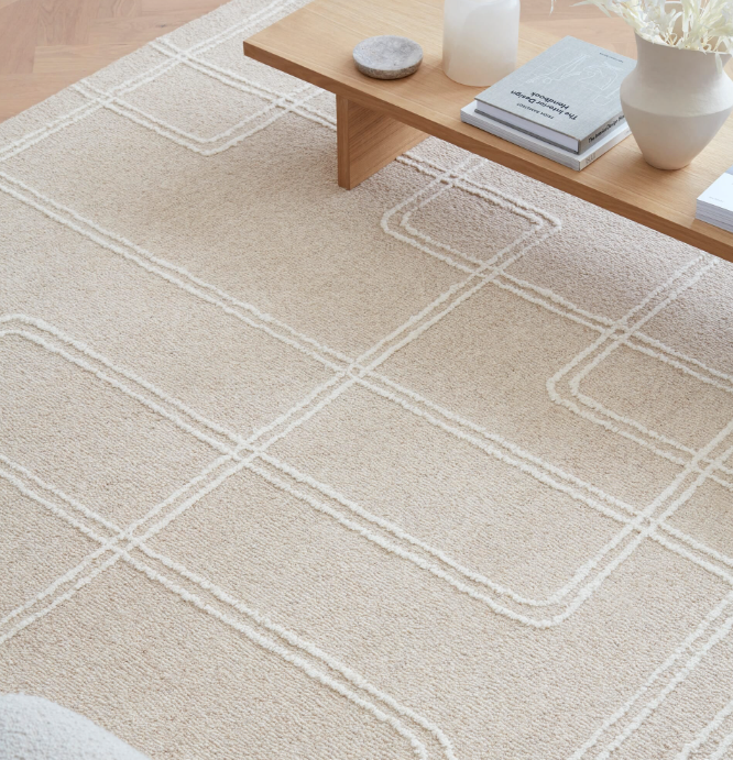 Alfombra de salón LINEA de pura lana