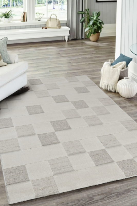 Alfombra moderna tejida plana CHECKER