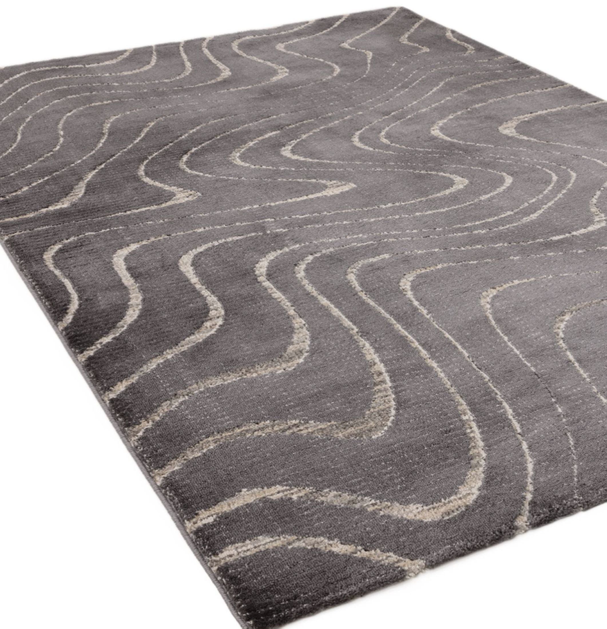 Alfombra plana tejida moderna WAVES