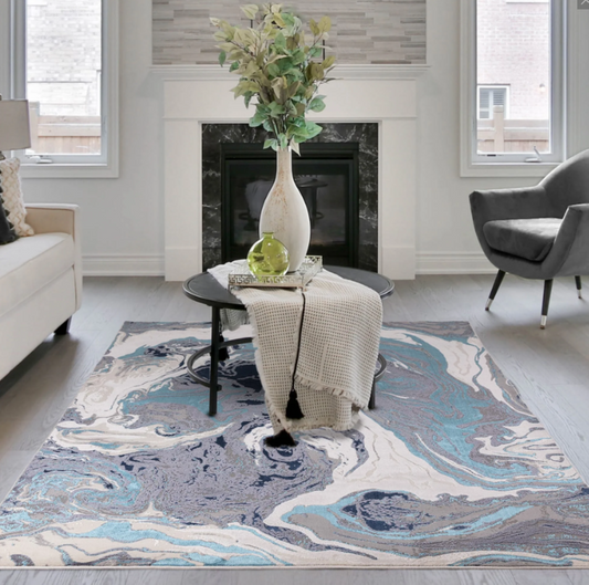 Alfombra moderna OCEAN para sala de estar y dormitorio