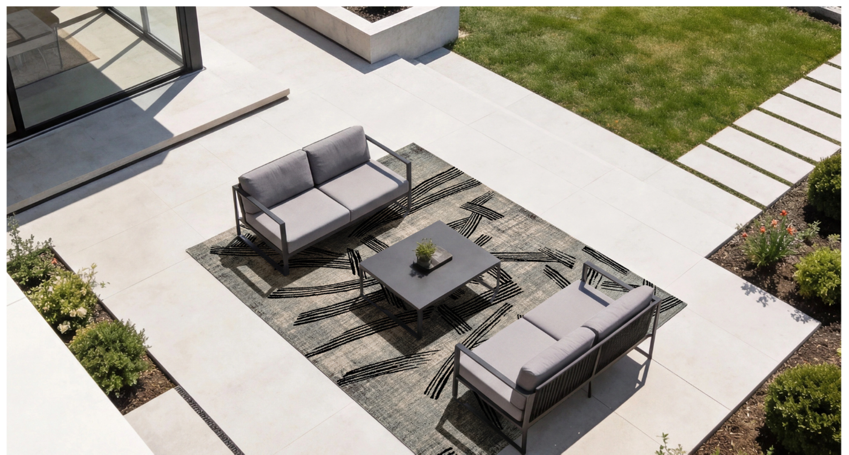 Tapis moderne tissé plat KATANA