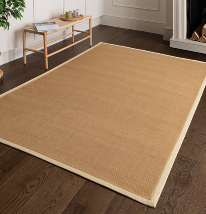 Alfombra moderna de yute DORO para dormitorio y salón 