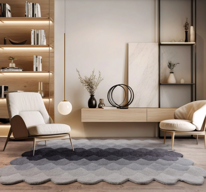 Tapis moderne tufté main en laine KERNEL