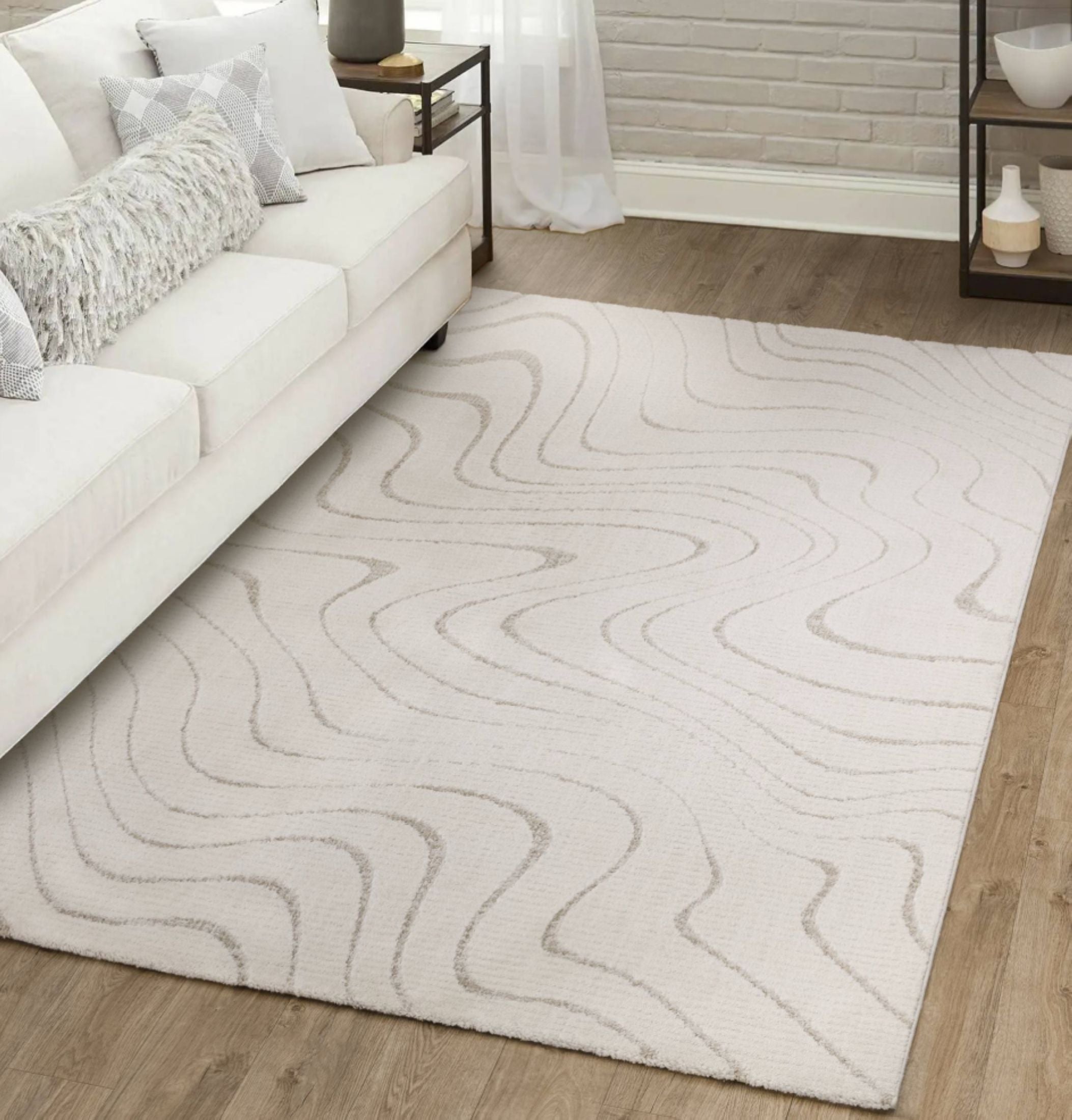 Alfombra plana tejida moderna WAVES