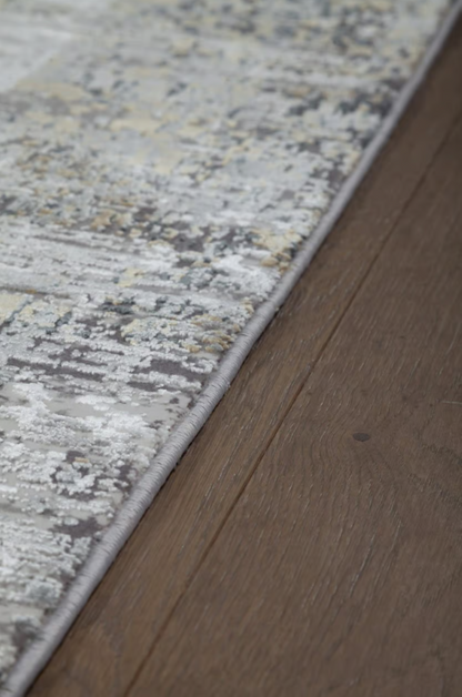Modern living room rug in viscose with embroidery 