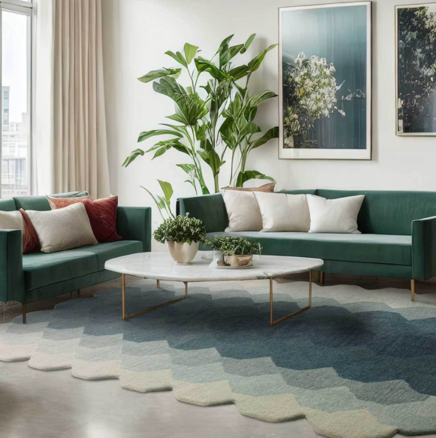 Tapis moderne tufté main en laine KERNEL