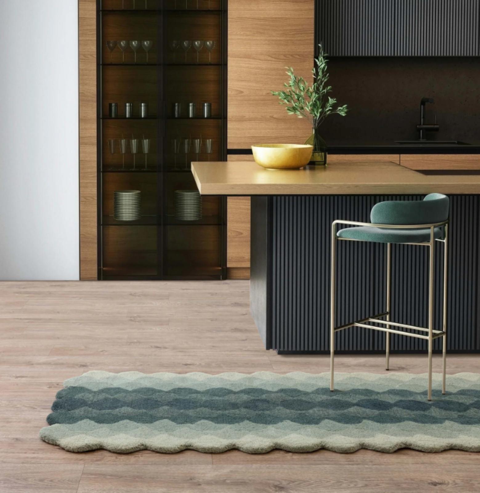 Tapis moderne tufté main en laine KERNEL