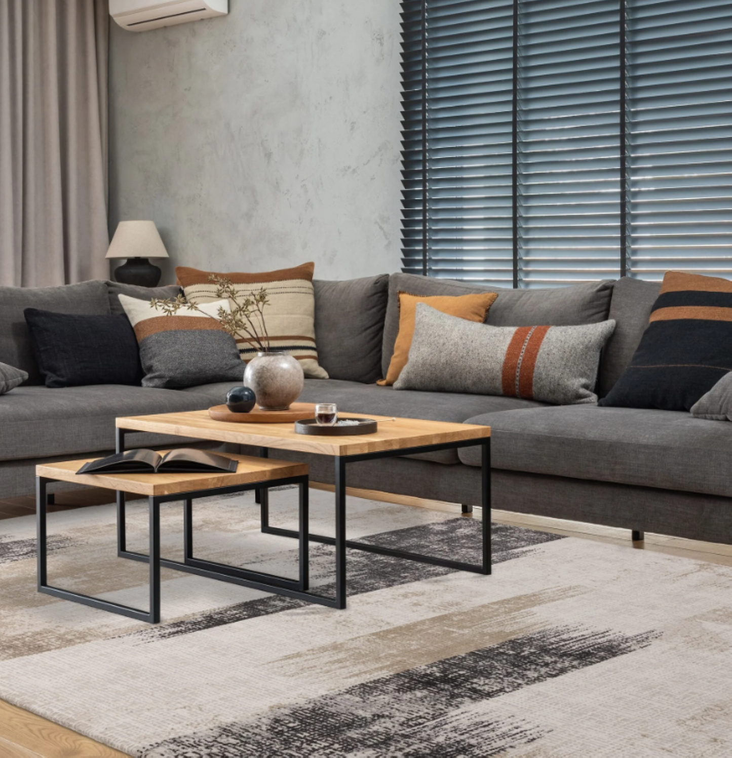 ZUKA LINES Modern Rug for Living Room and Bedroom