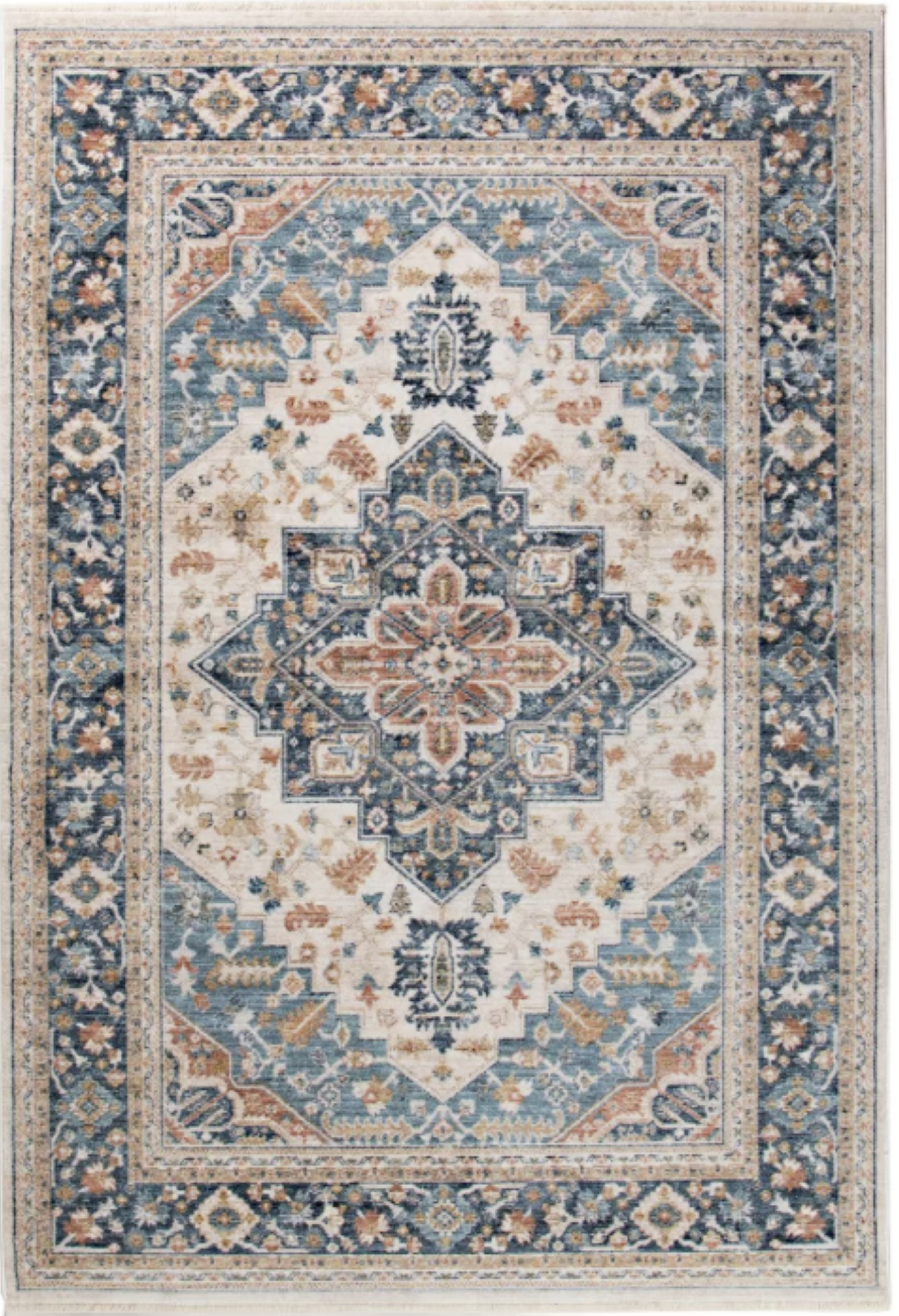 Tapis de salon style orient tissé plat JARBIN