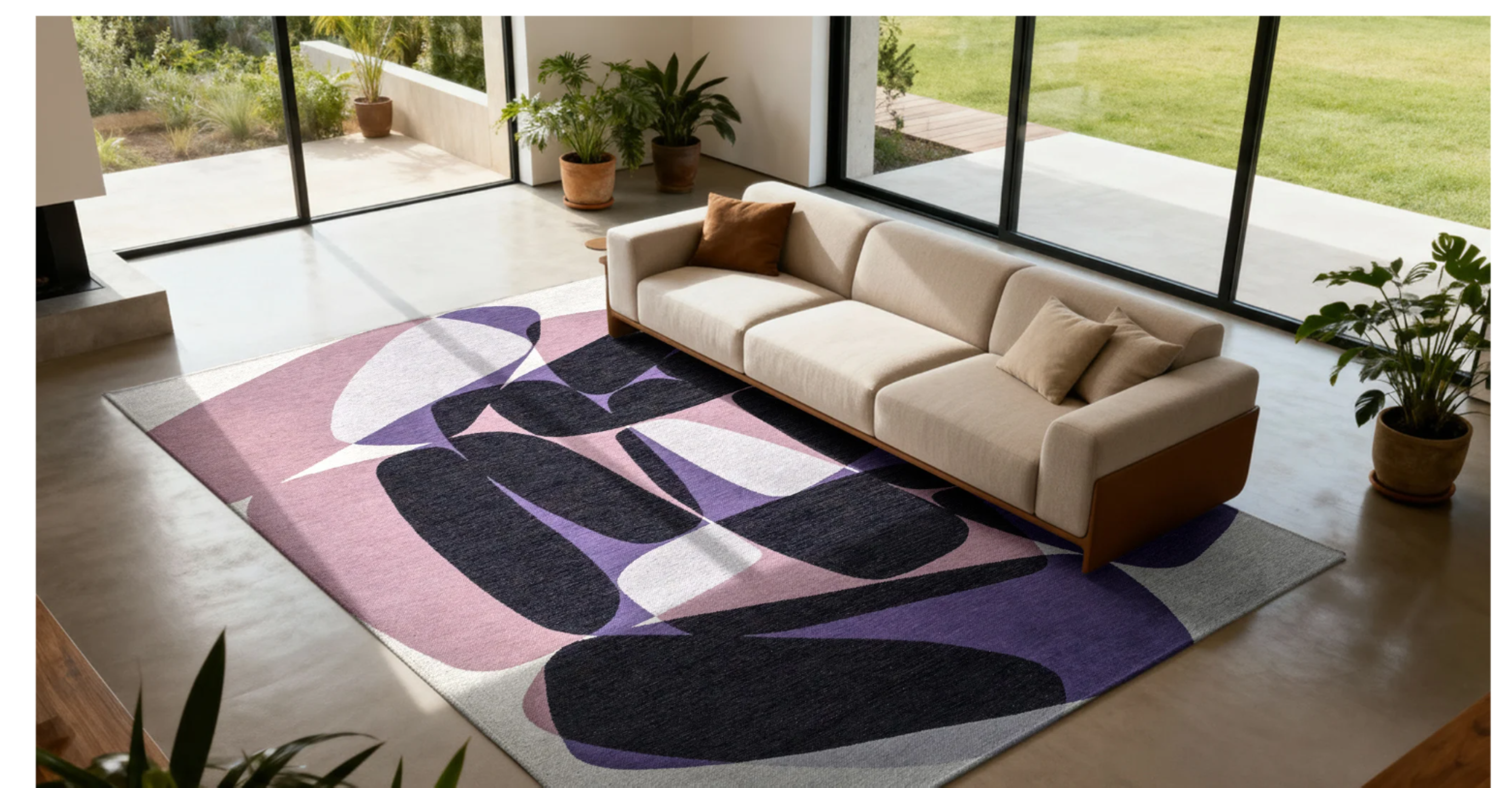 Tapis moderne tissé plat ROCKY