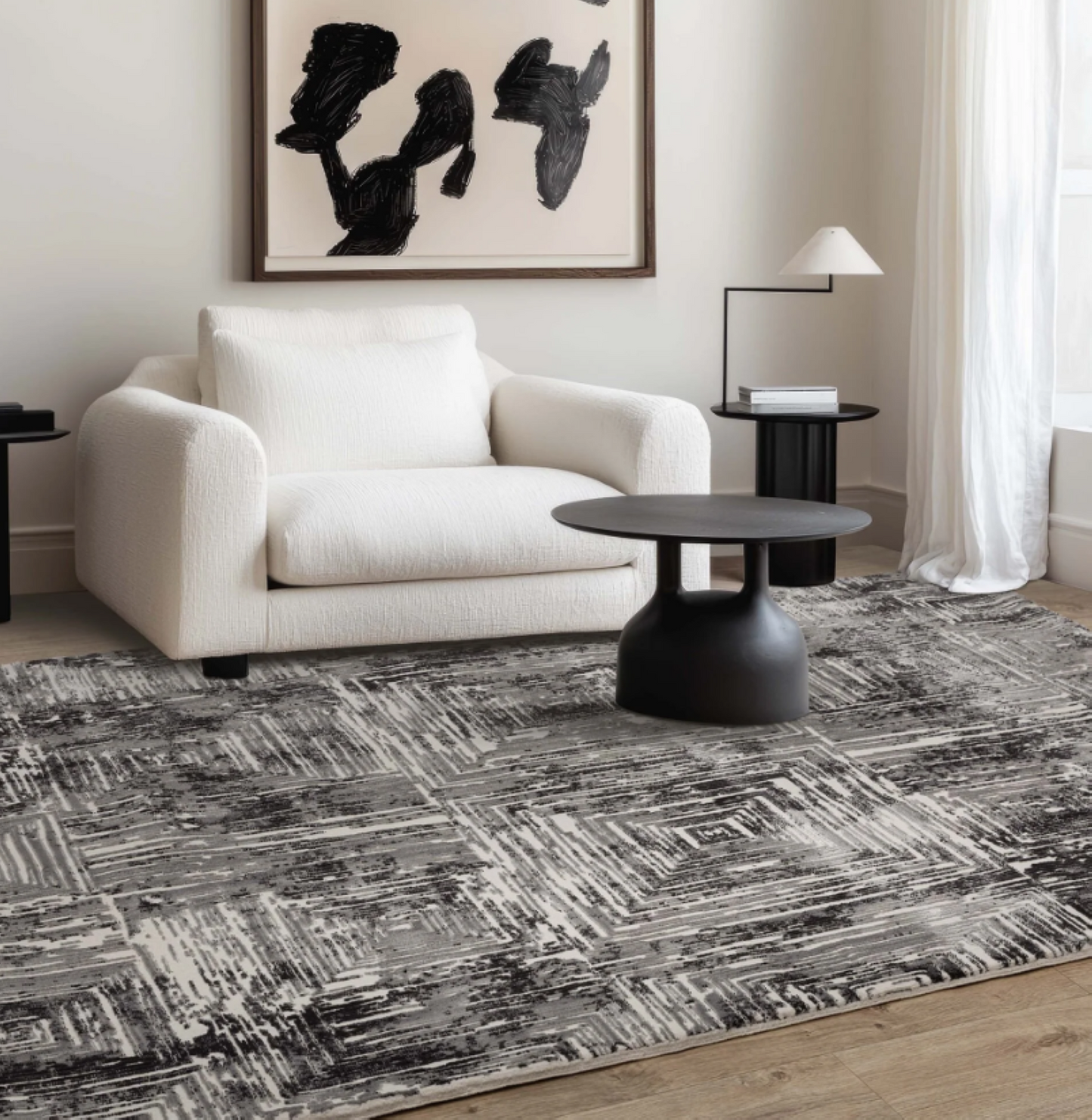 Modern rug for living room and bedroom ZUKA SKETCH