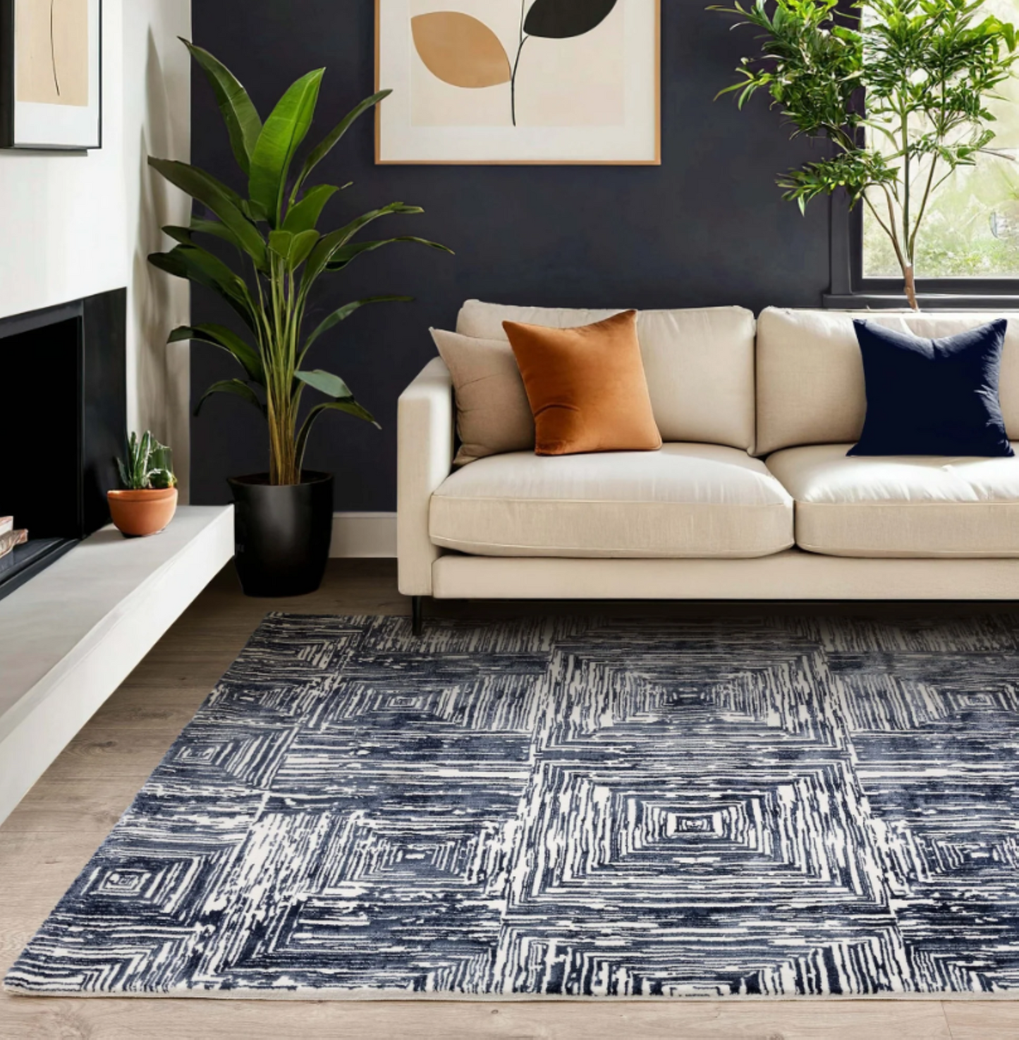 Modern rug for living room and bedroom ZUKA SKETCH
