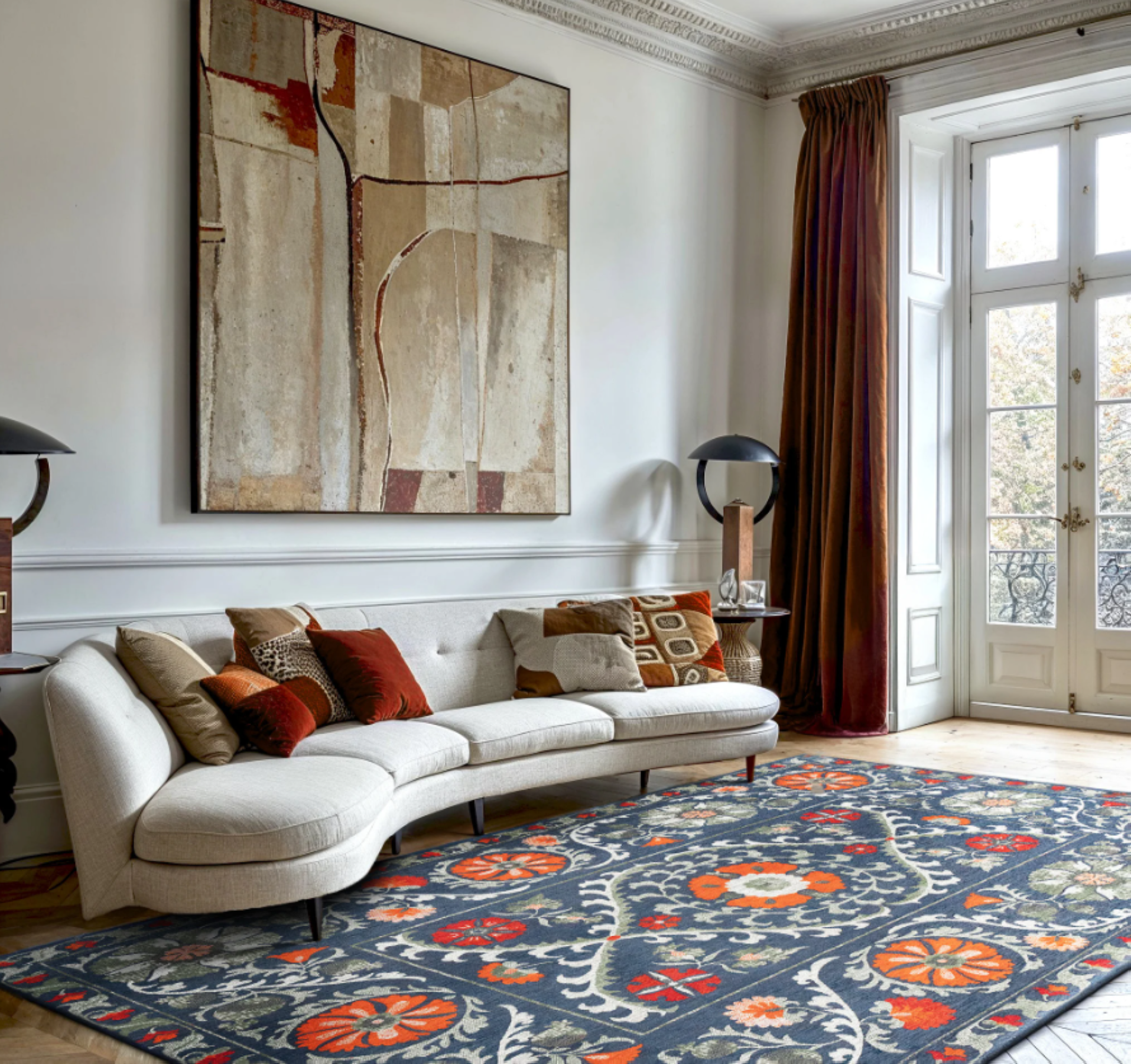 Tapis style orient tissé plat TABRY