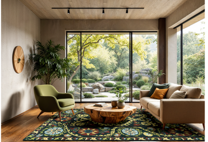TABRY flat-woven oriental-style rug