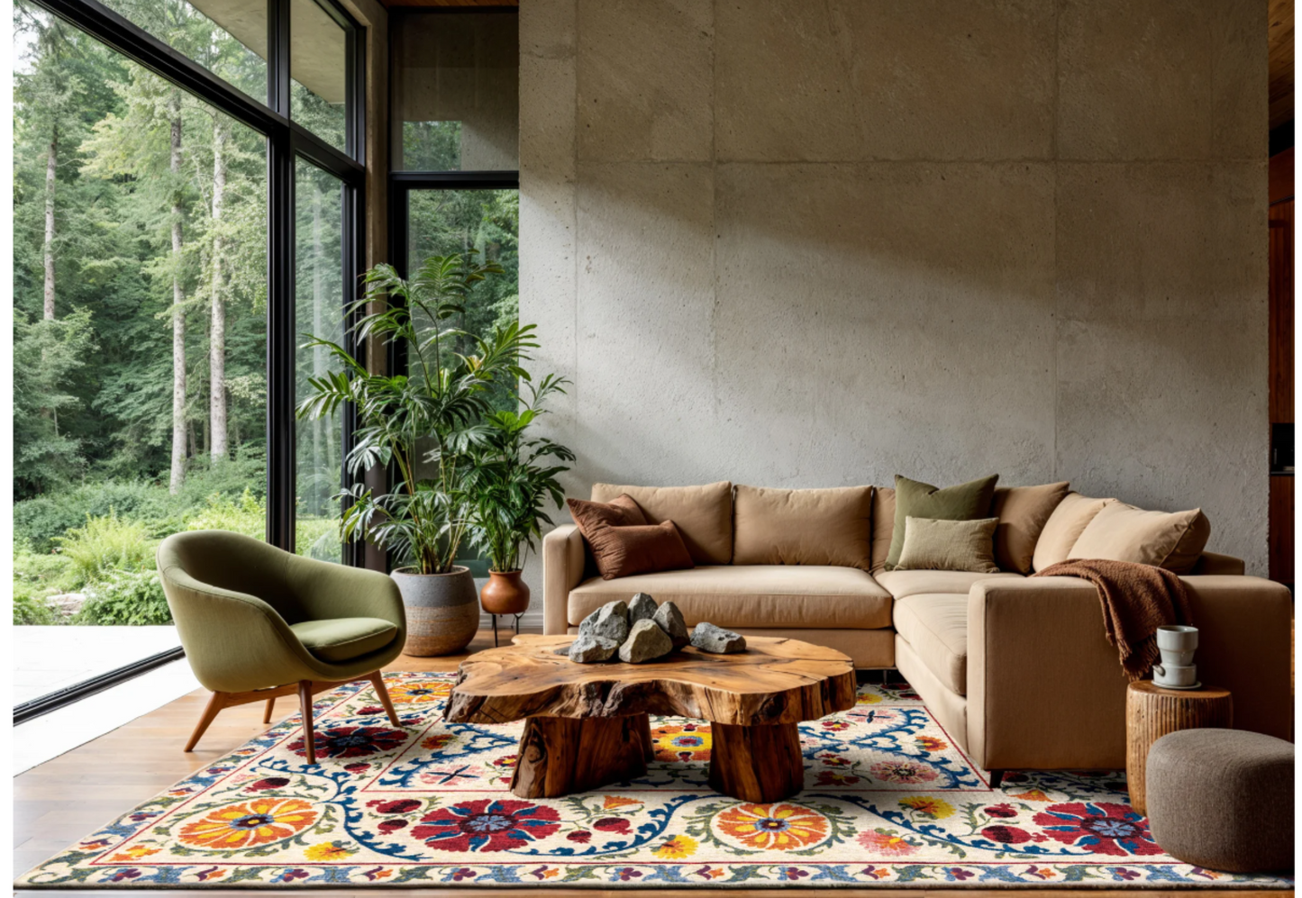 TABRY flat-woven oriental-style rug