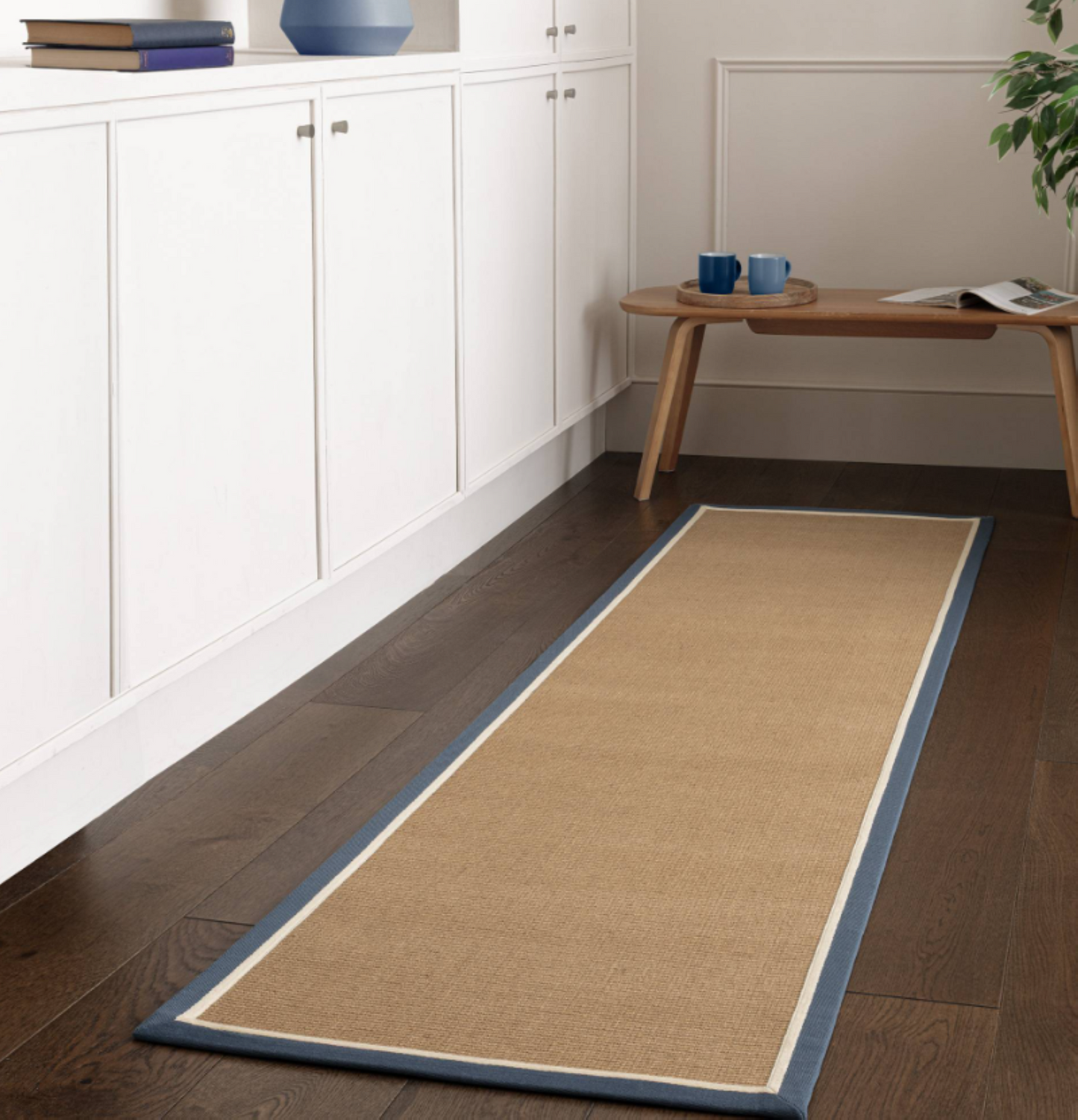Alfombra moderna de yute DORO para dormitorio y salón 