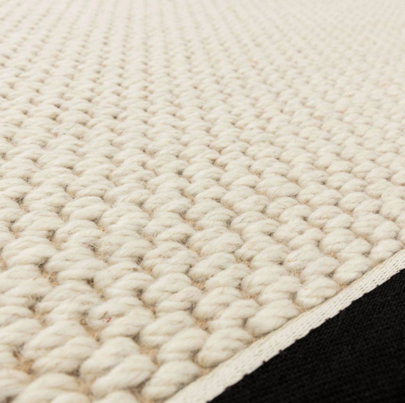 Alfombra moderna para sala de estar ROKA en lana y yute