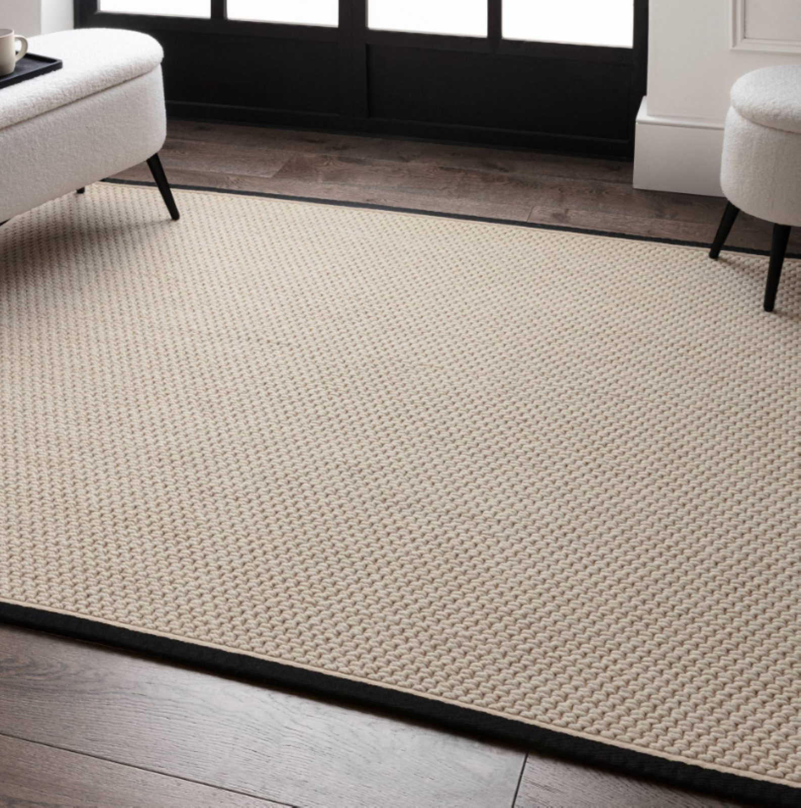 Tapis de salon moderne laine et jute ROKA