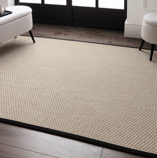 Tapis de salon moderne laine et jute ROKA