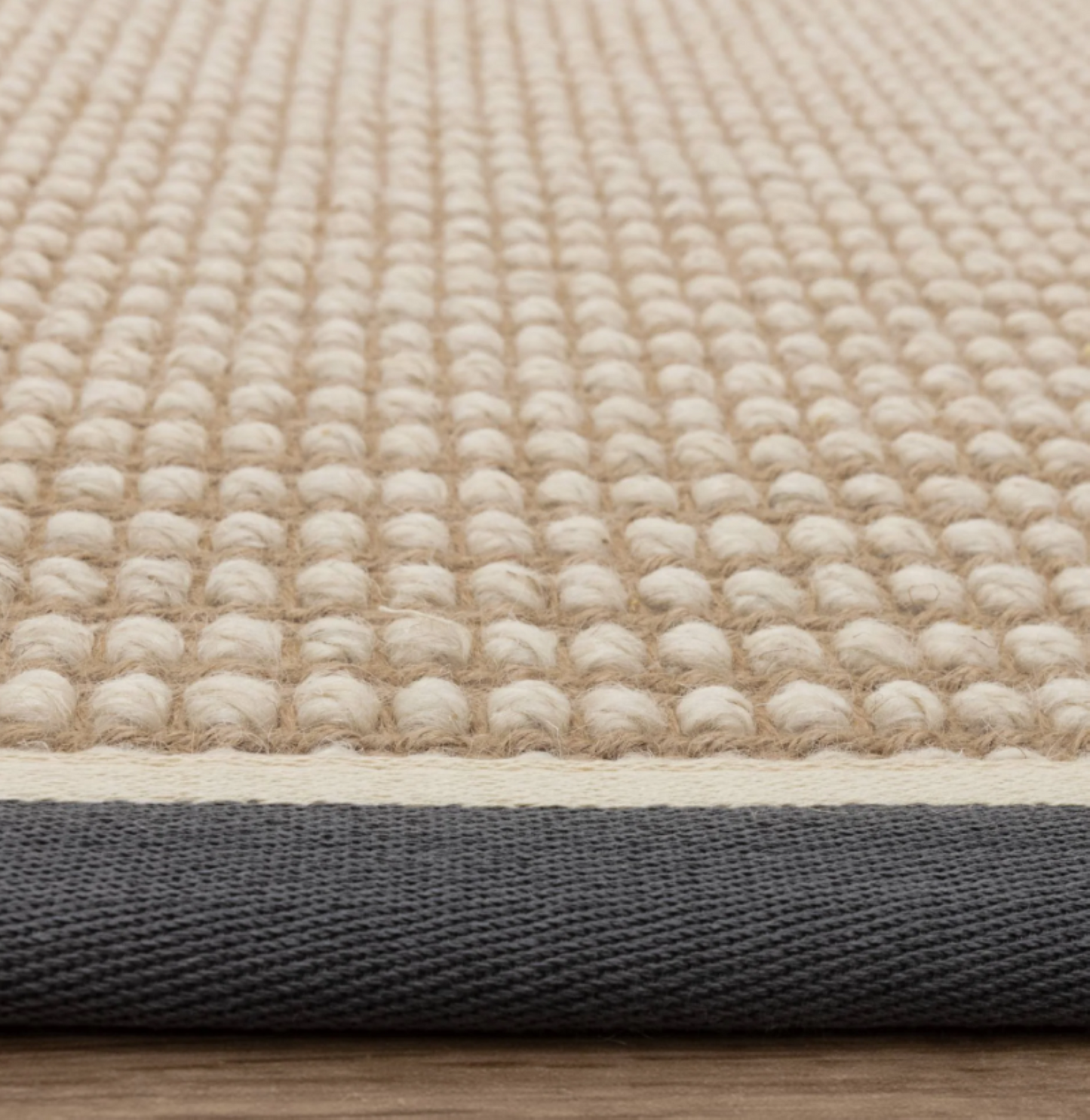 Tapis de salon moderne laine et jute ROKA