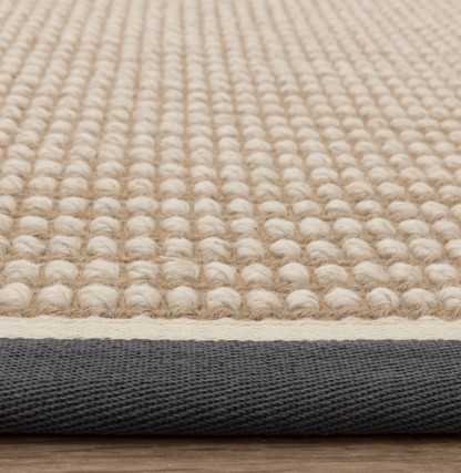 Tapis de salon moderne laine et jute ROKA