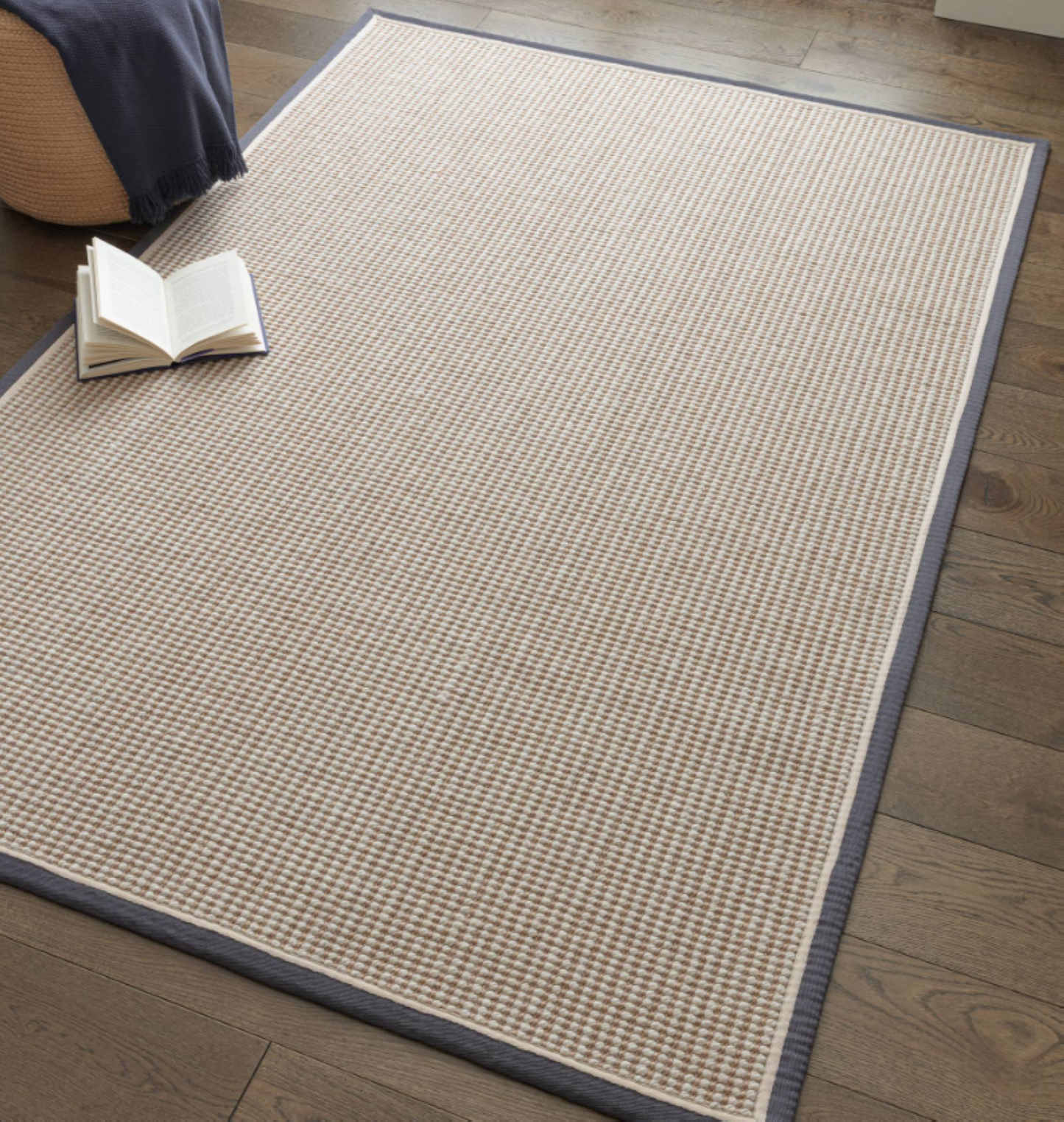 Tapis de salon moderne laine et jute ROKA
