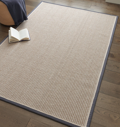 Tapis de salon moderne laine et jute ROKA