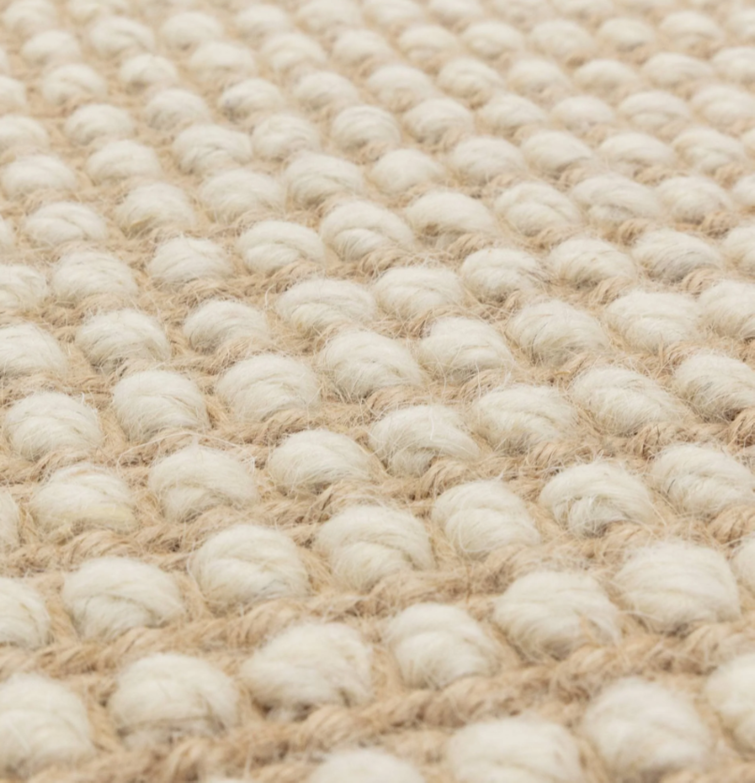 Alfombra moderna para sala de estar ROKA en lana y yute