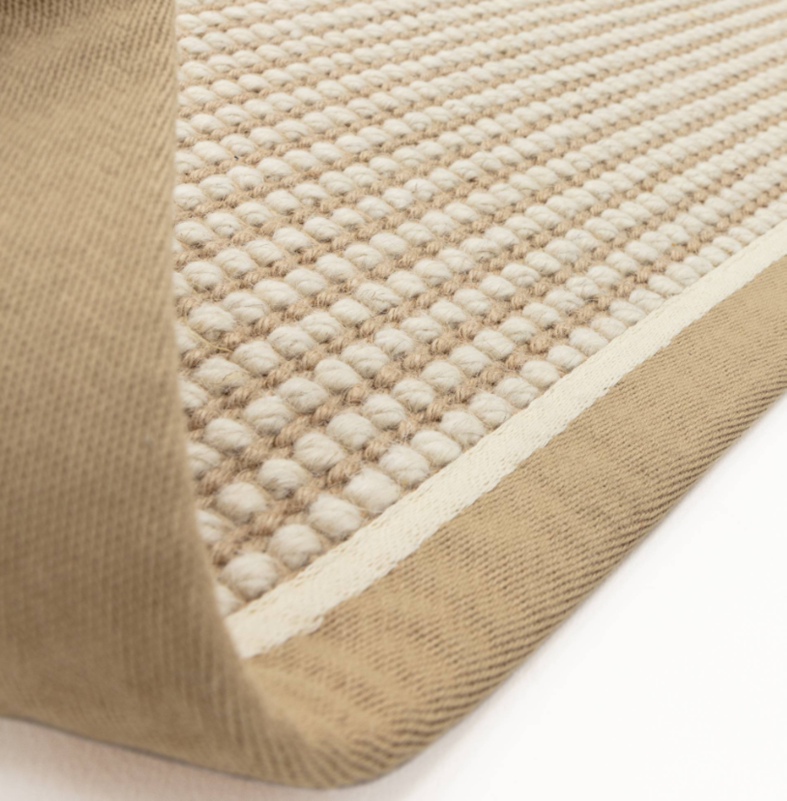 Alfombra moderna para sala de estar ROKA en lana y yute