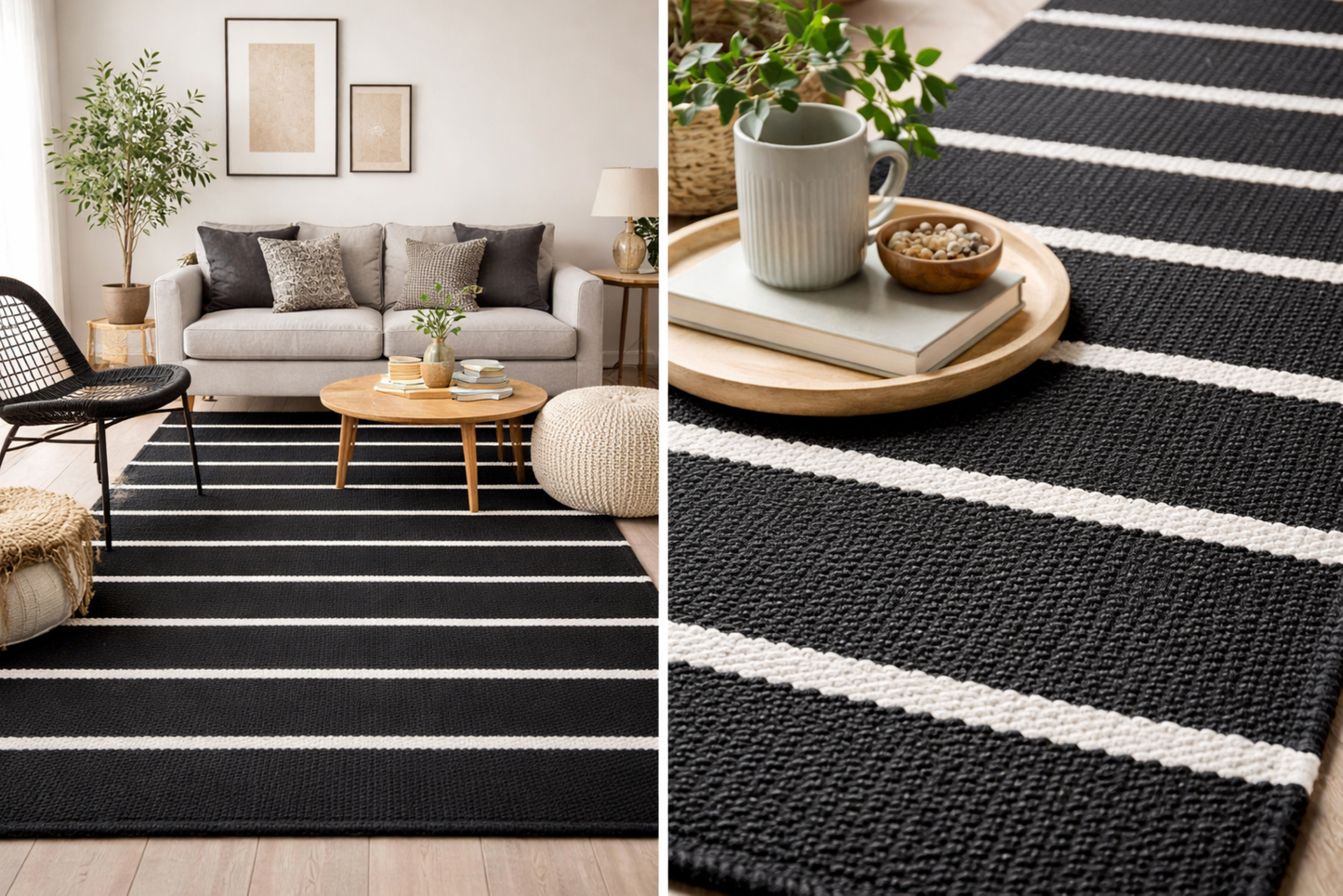 Tapis moderne en coton tissé plat PIRLO