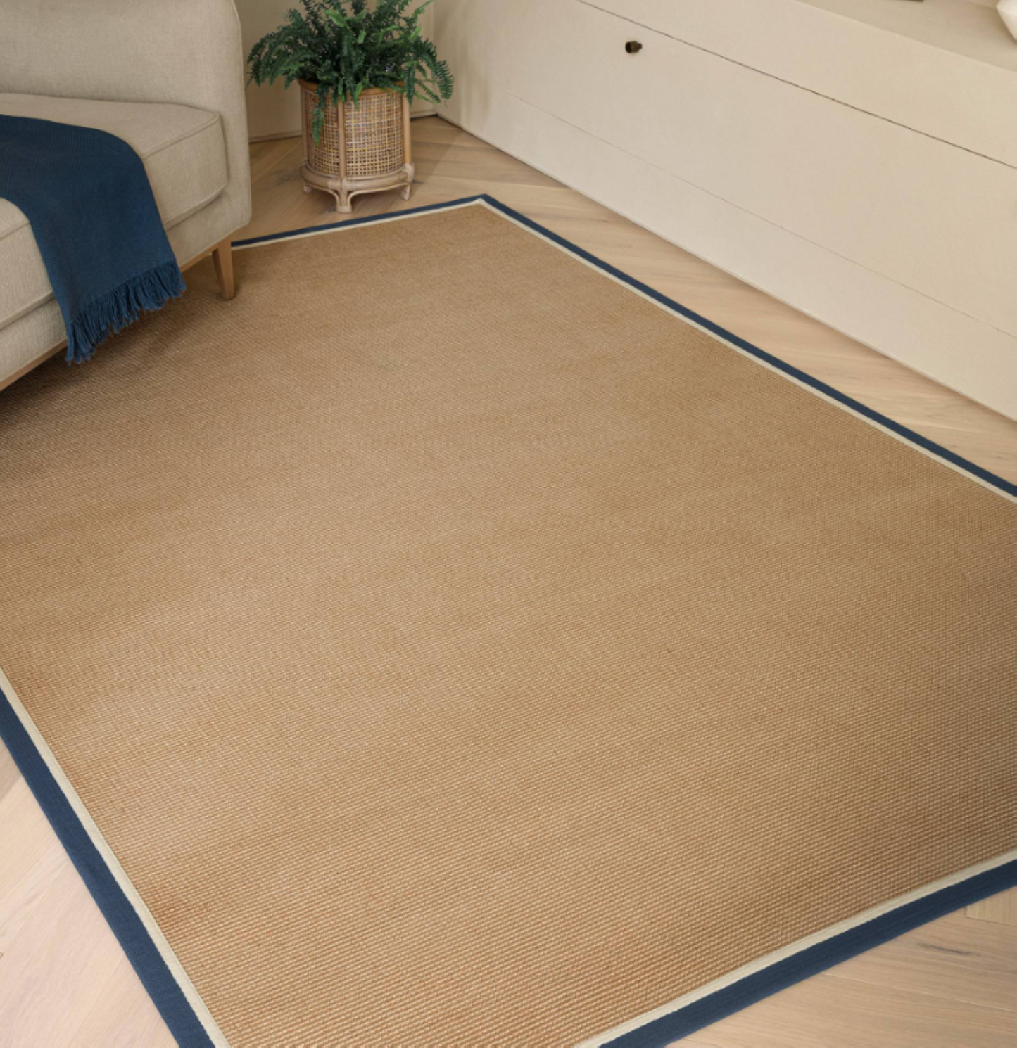 Alfombra moderna de yute DORO para dormitorio y salón 