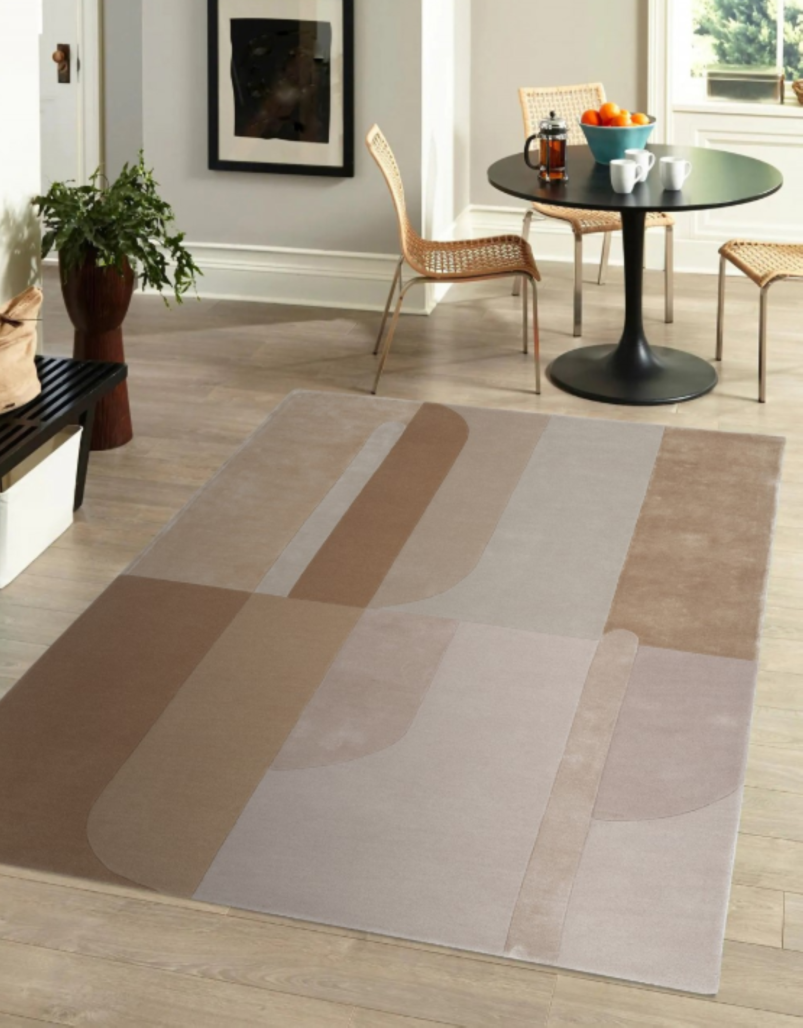 Tapis moderne tufté main laine et viscose RICHMOND