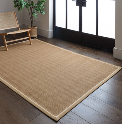 Alfombra moderna de yute DORO para dormitorio y salón 
