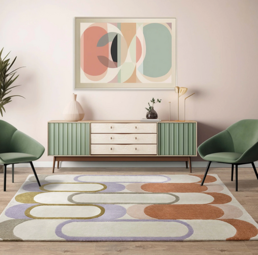 Alfombra moderna para sala de estar de estilo retro MOTA