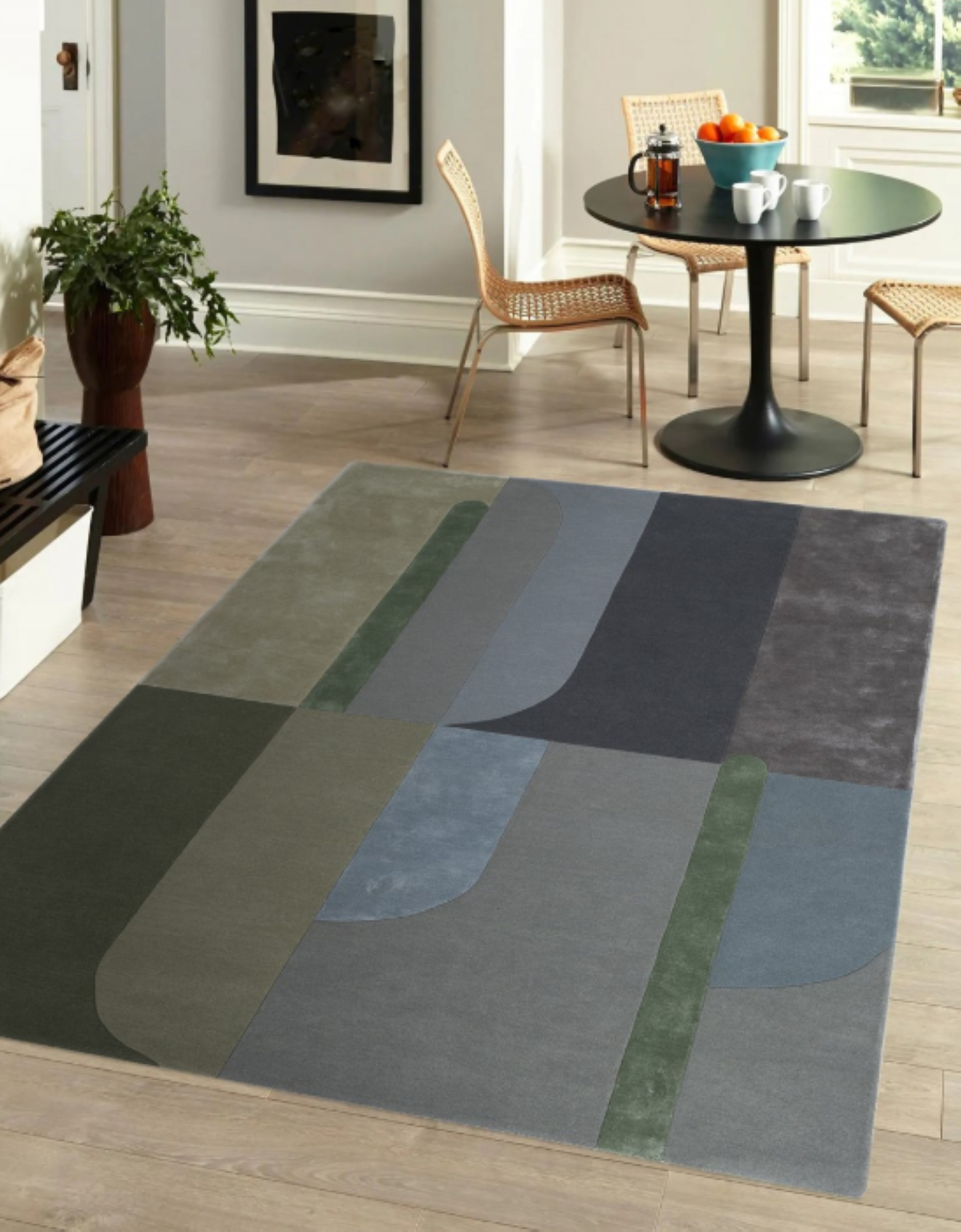 Tapis moderne tufté main laine et viscose RICHMOND