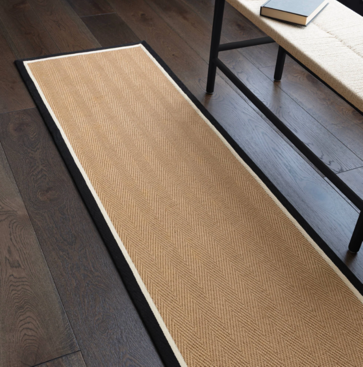 Alfombra moderna de yute DORO para dormitorio y salón 