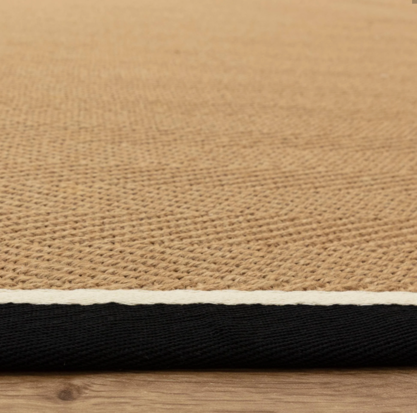 Alfombra moderna de yute DORO para dormitorio y salón 