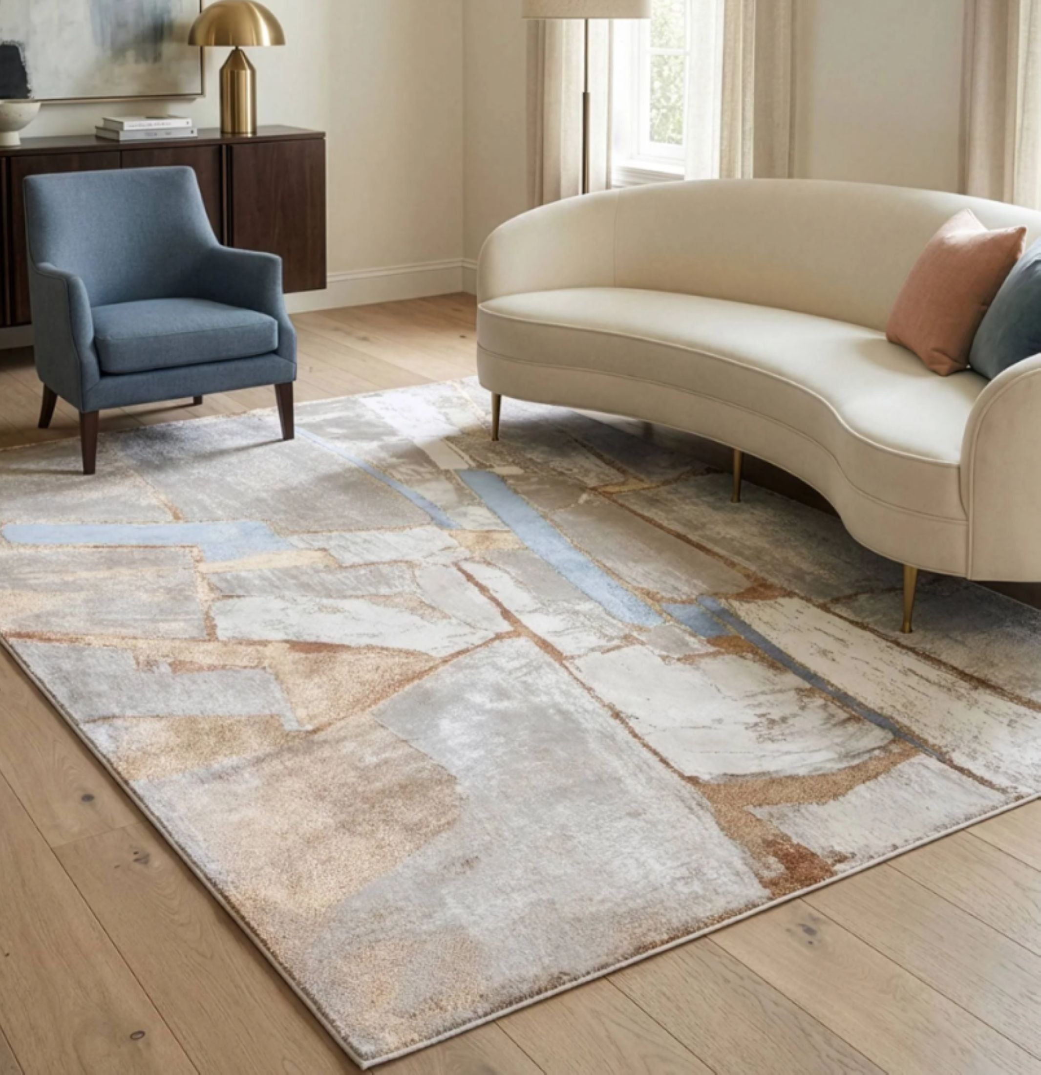 Tapis tissé plat moderne MARBLE