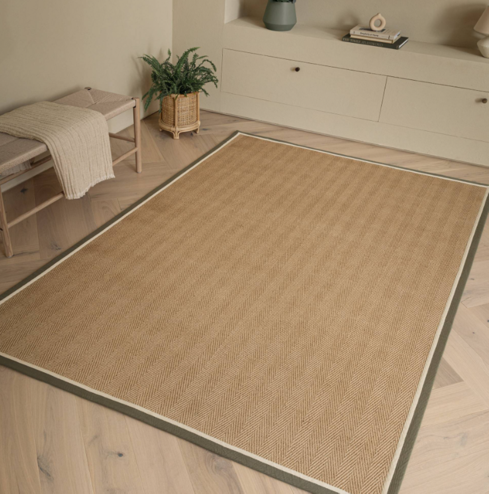 Tapis chambre et salon en jute moderne DORO