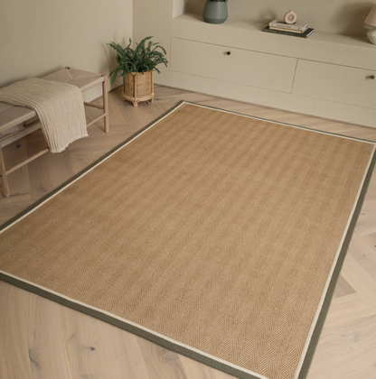 Alfombra moderna de yute DORO para dormitorio y salón 