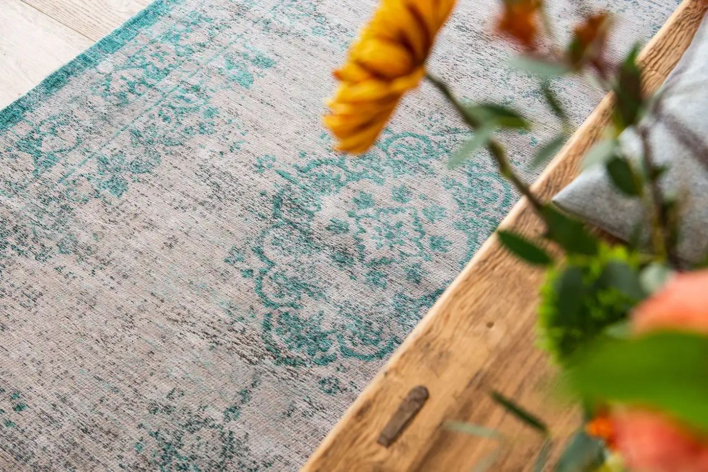 Tapis de salon et chambre tissé plat MEDAILLON