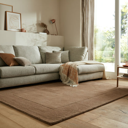Tapis de salon uni en laine LEONE