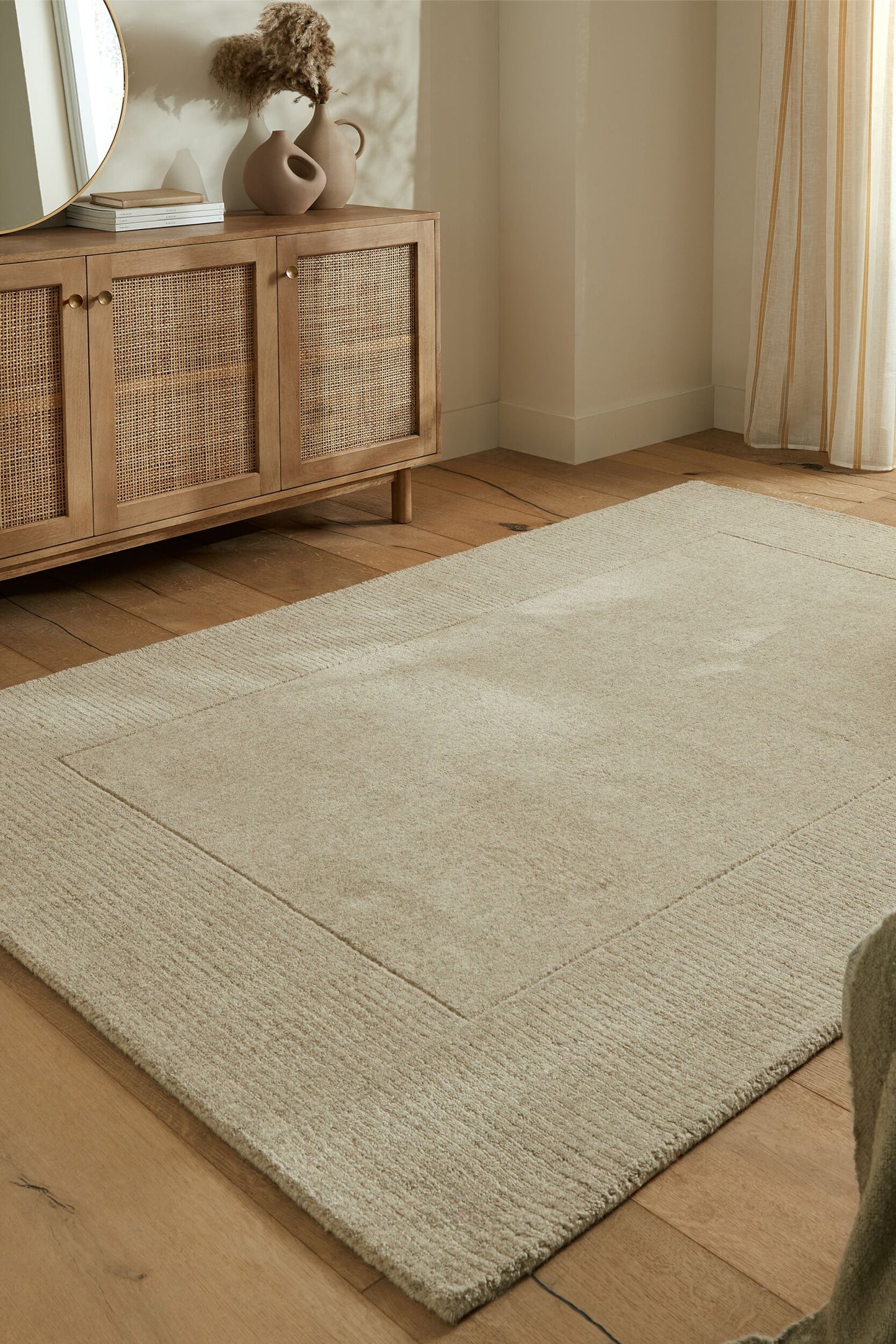 Tapis de salon uni en laine LEONE
