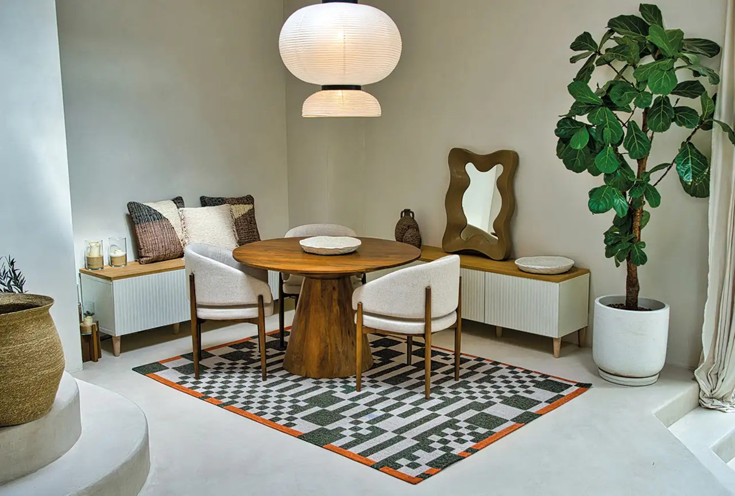 Tapis tissé plat moderne CHECKMATE
